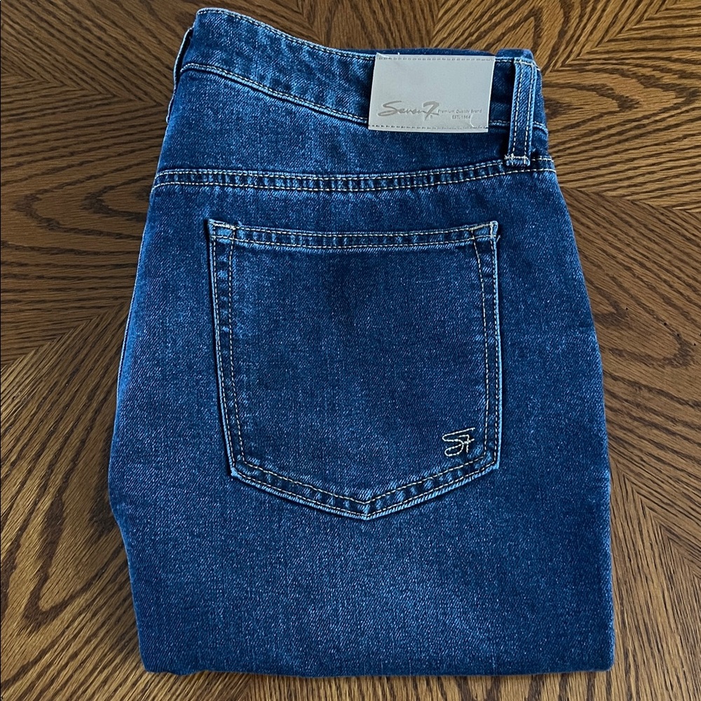Seven7 Women's High Rise Dark Blue Jeans Size 14